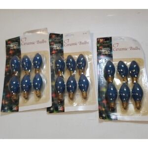 C7‎ Blue Ceramic Coated Replacement Christmas Bulbs Party Holiday Wedding